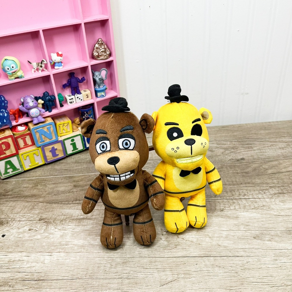 Five Nights at Freddys FNAF Freddy Fazbear & Golden Freddy Plush Set 8 Inch